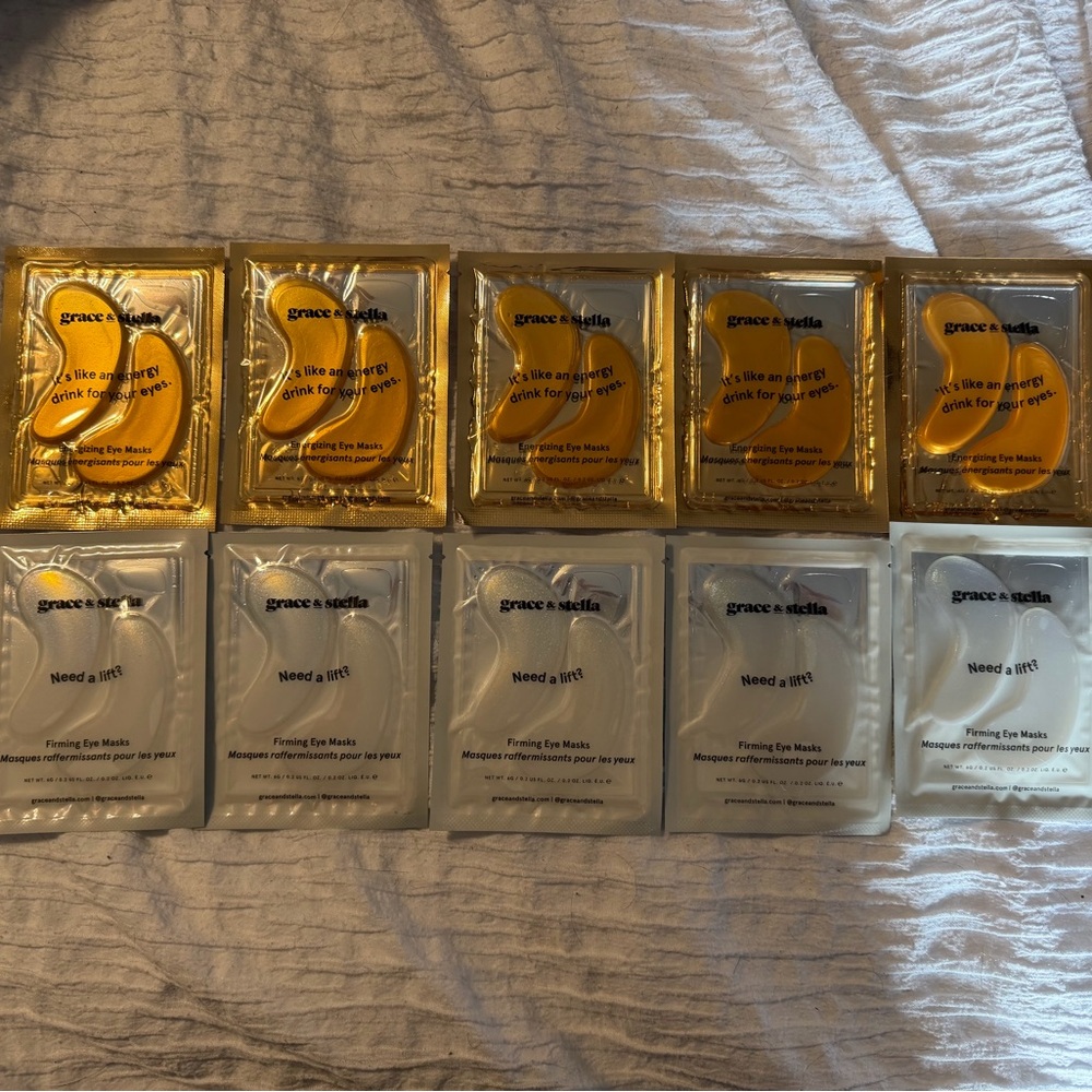 grace & stella Gold and White Under-Eye Gel Mask Packs